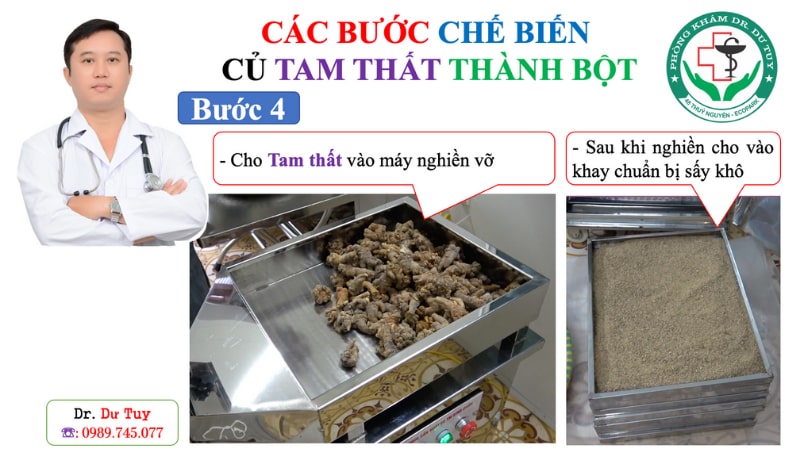 Cách uống tam thất tiêu u