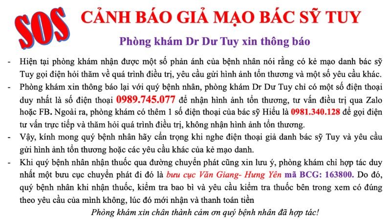 CẢNH BÁO GIẢ MẠO BÁC SỸ TUY LIÊN HỆ VỚI NGƯỜI NHÀ BỆNH NHÂN ĐIỀU TRỊ LOÉT DA